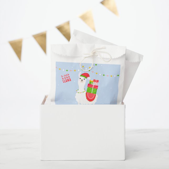 Festive Llama Christmas Favor Bag (Party)