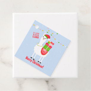Festive Llama Christmas Favor Tags