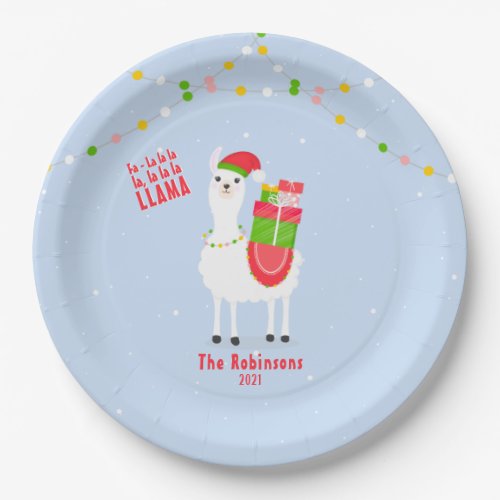 Festive Llama Christmas Paper Plates