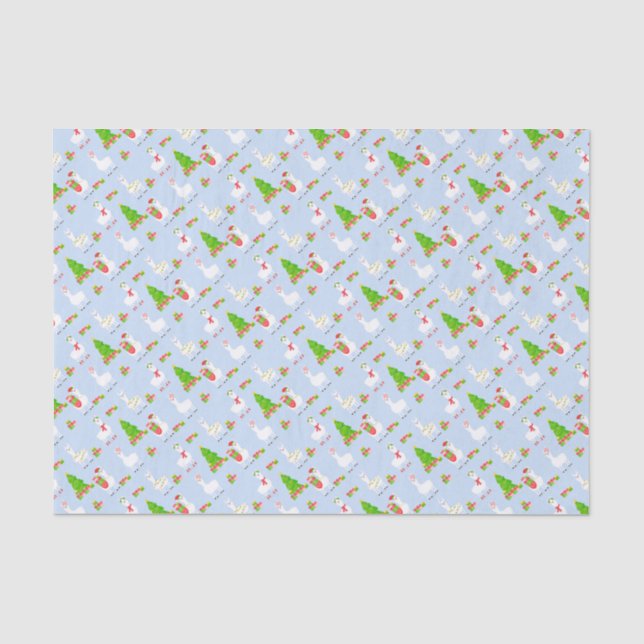 Festive Llama Christmas Tissue Paper (Front)