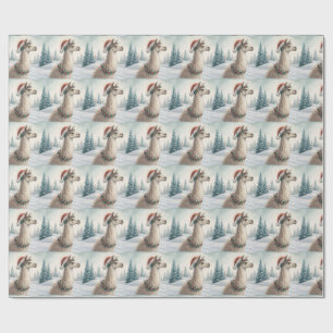 Festive Llama Christmas Wrapping Paper