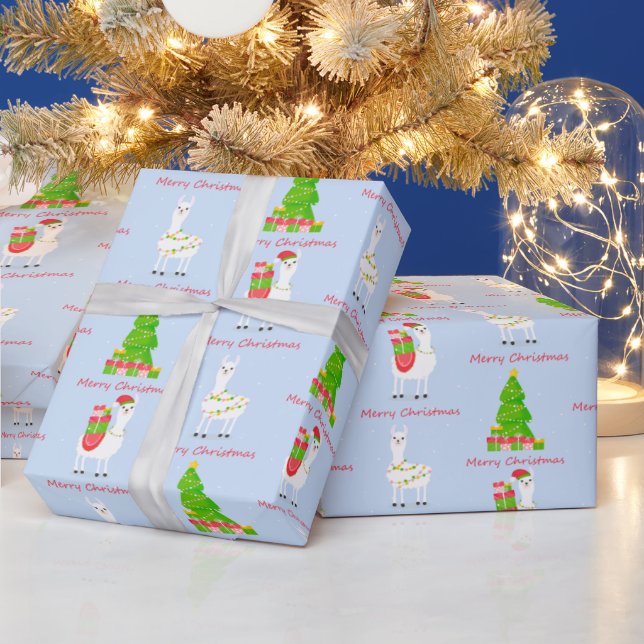 Festive Llama Christmas Wrapping Paper (Holidays)