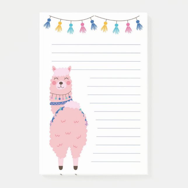 Festive Llama Post-it Notes (Front)
