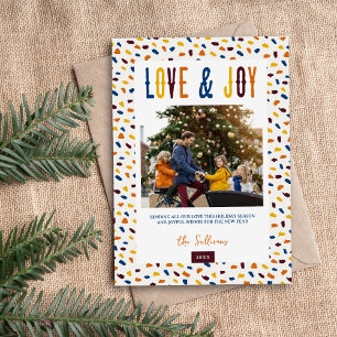 Festive Love and Joy 4 Photo Holiday Card