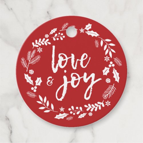 Festive Love  Joy Happy Holidays Personalized Favor Tags