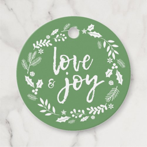 Festive Love  Joy Happy Holidays Personalized Favor Tags