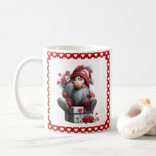 Festive Love Messenger Gnome "Heart and Presents" Coffee Mug