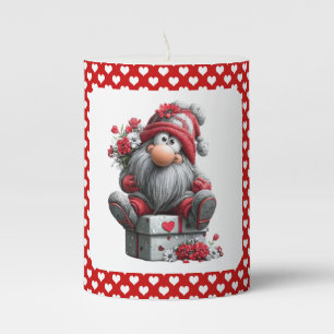 Festive Love Messenger Gnome Pillar Candle