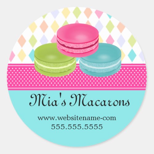 Festive Macaron Bakery Box Seals