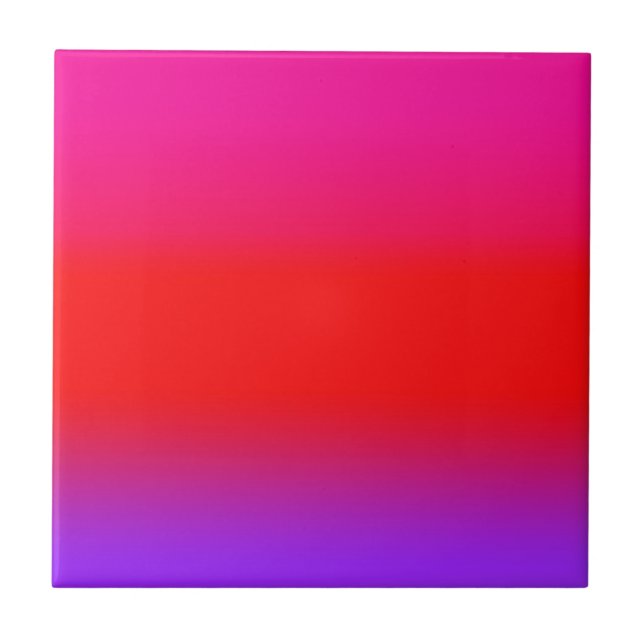 Festive Magenta Red Purple Ombre Ceramic Tile (Front)