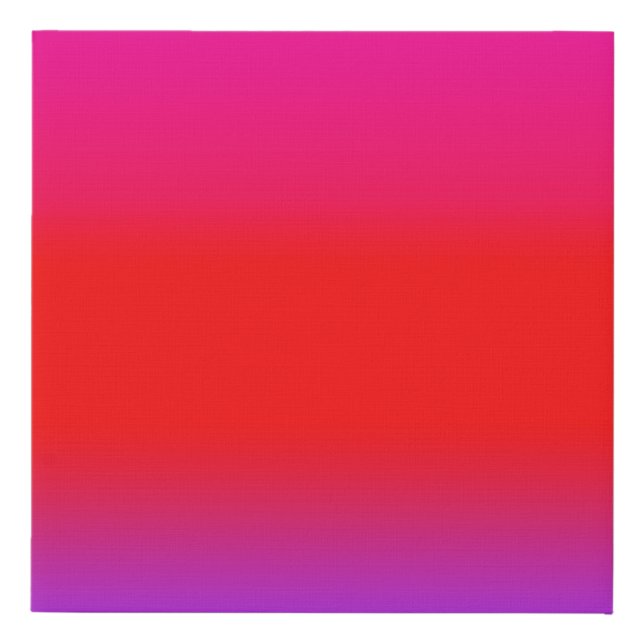 Festive Magenta Red Purple Ombre   Faux Canvas Print (Front)