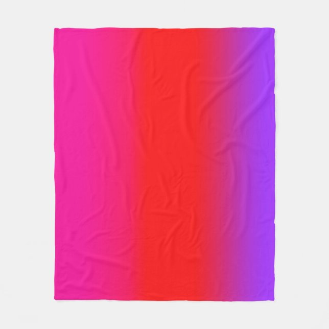 Festive Magenta Red Purple Ombre  Fleece Blanket (Front)