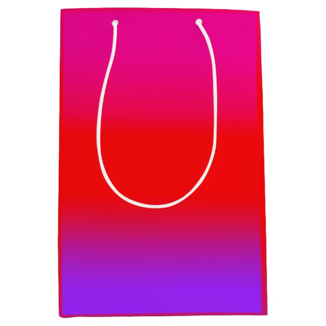 Festive Magenta Red Purple Ombre Gradient Pattern  Medium Gift Bag (Front)