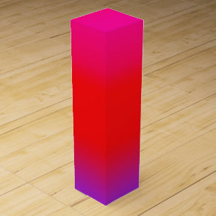 Festive Magenta Red Purple Ombre Gradient Pattern Wine Box