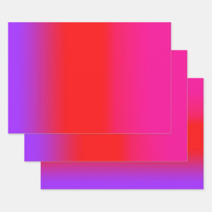 Festive Magenta Red Purple Ombre Gradient Pattern Wrapping Paper Sheets