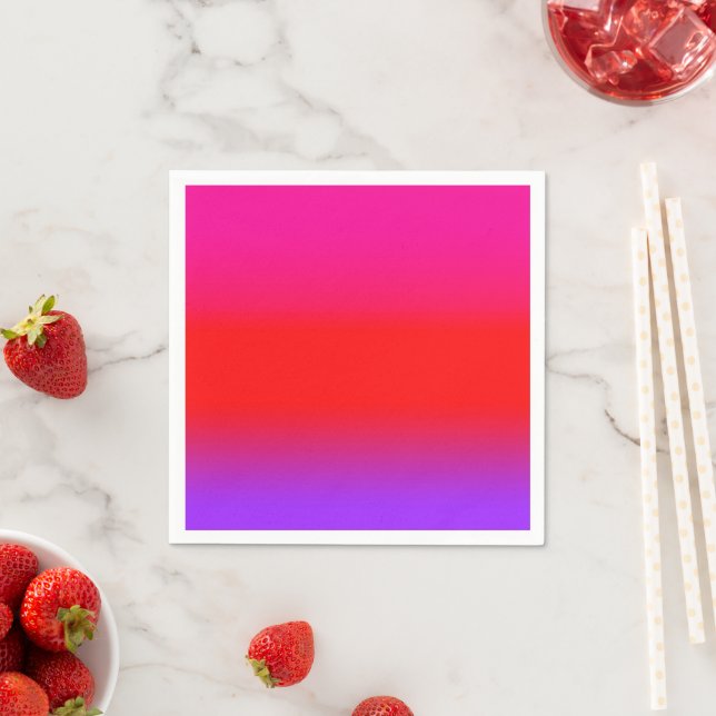 Festive Magenta Red Purple Ombre  Napkins (Insitu)