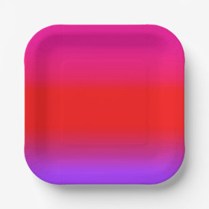 Festive Magenta Red Purple Ombre Paper Plates