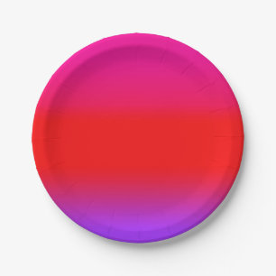 Festive Magenta Red Purple Ombre Paper Plates