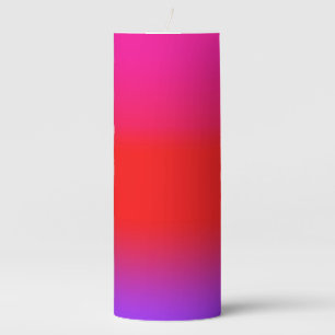 Festive Magenta Red Purple Ombre Pillar Candle