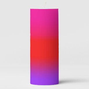 Festive Magenta Red Purple Ombre Pillar Candle