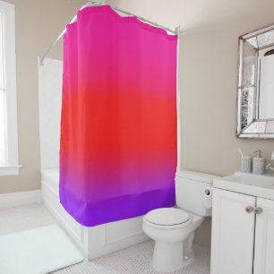 Festive Magenta Red Purple Ombre Shower Curtain