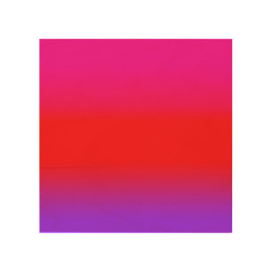 Festive Magenta Red Purple Ombre Wood Wall Art