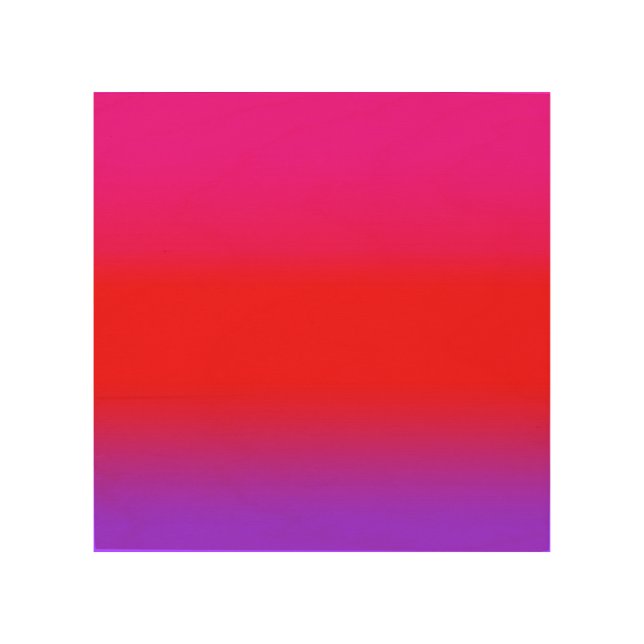 Festive Magenta Red Purple Ombre  Wood Wall Art (Front)