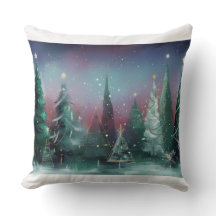Festive magical holiday pillow
