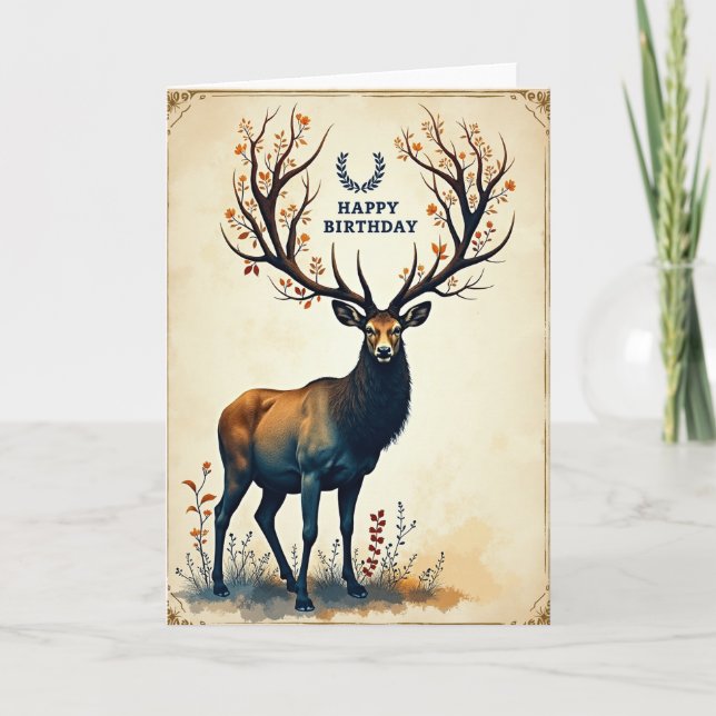 Festive Majestic Deer Card (Front)