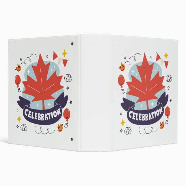 Festive Maple Leaf Celebration 3 Ring Binder (Background)