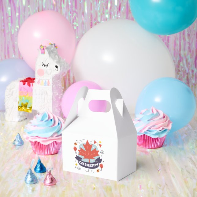 Festive Maple Leaf Celebration Favor Boxes (Party)