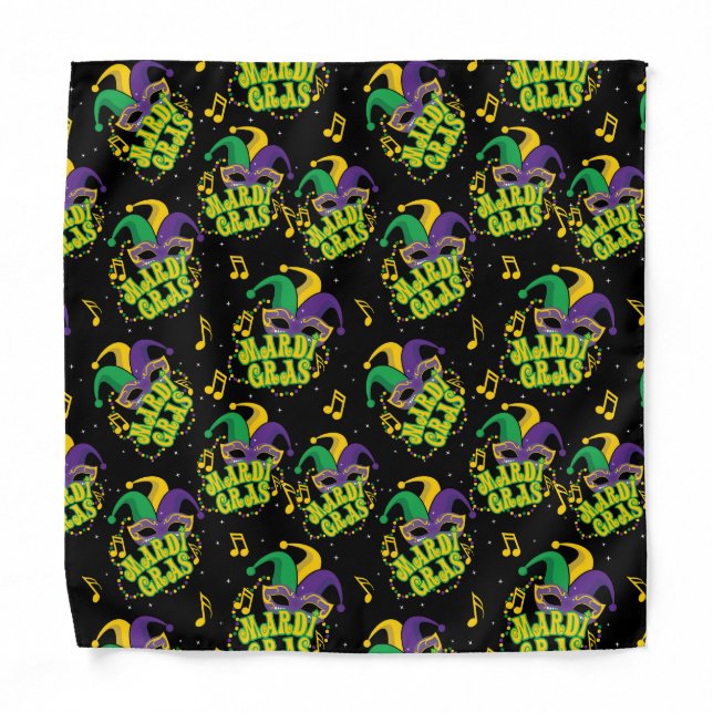 Festive Mardi Gras  Bandana (Front)