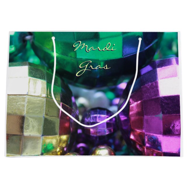 Festive Mardi Gras Custom Party Favor Gift Bags (Front)