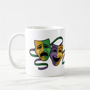 Festive Mardi Gras Happy And Sad Theater Masks Coffee Mug