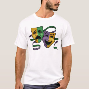 Festive Mardi Gras Happy And Sad Theater Masks T-Shirt
