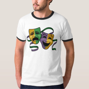 Festive Mardi Gras Happy And Sad Theater Masks T-Shirt