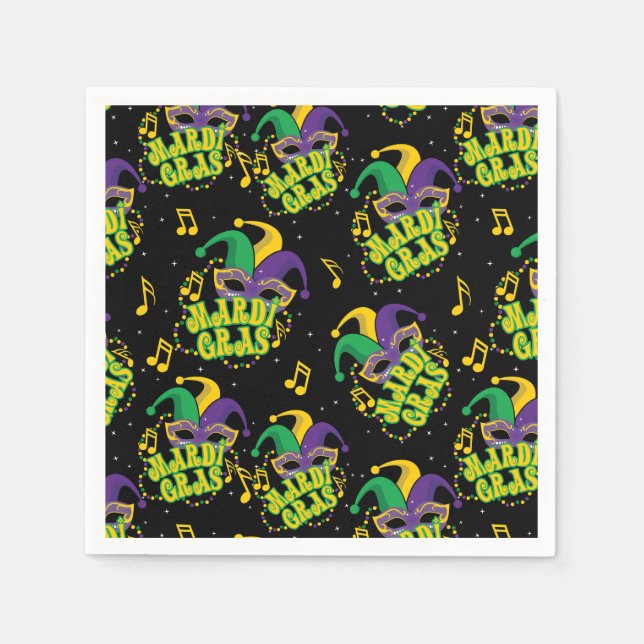 Festive Mardi Gras  Napkins (Front)
