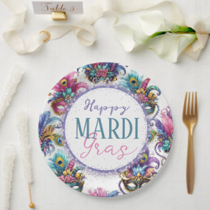 Festive Mardi Gras Paper Plates