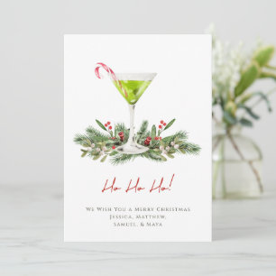 Festive Martini Cocktail Modern Minimalist Holiday Card