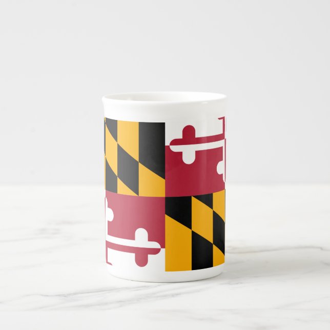 Festive Maryland State Flag Bone China Mug (Front)