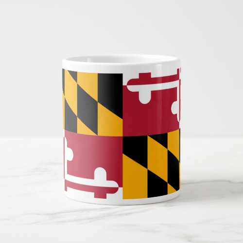 Festive Maryland State Flag Giant Coffee Mug
