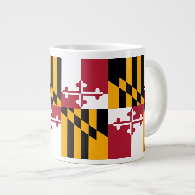 Festive Maryland State Flag Giant Coffee Mug (Front Right)