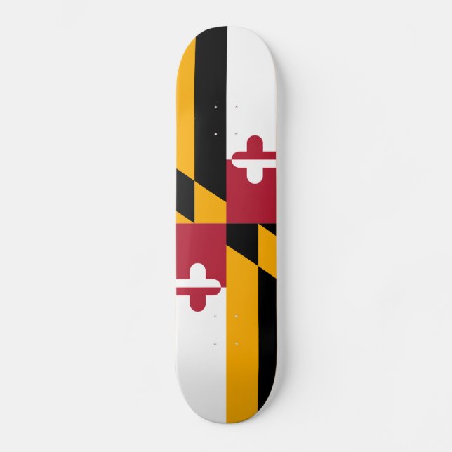 Festive Maryland State Flag Skateboard Deck (Front)