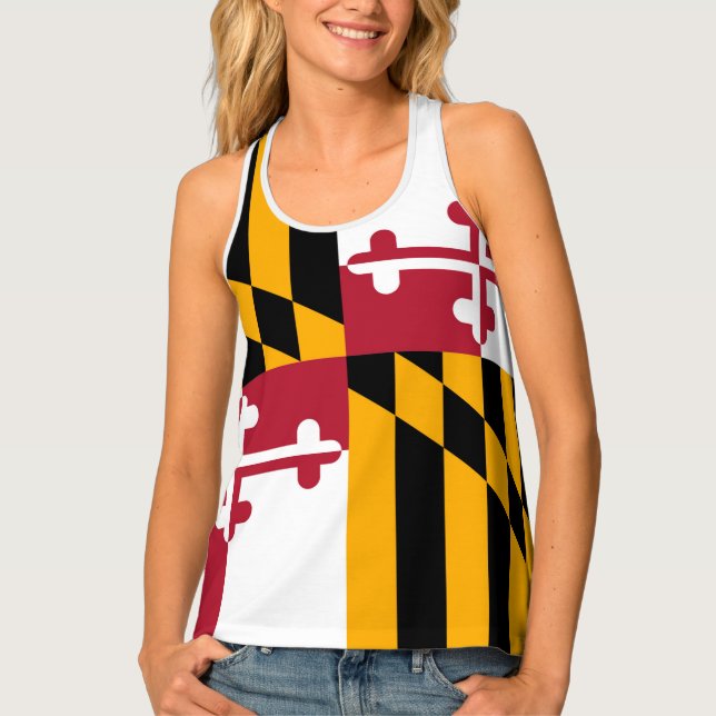 Festive Maryland State Flag Tank Top (Front)