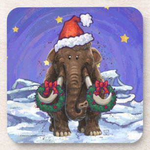 Festive Mastodon Beverage Coaster