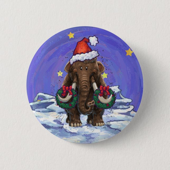 Festive Mastodon  Button (Front)
