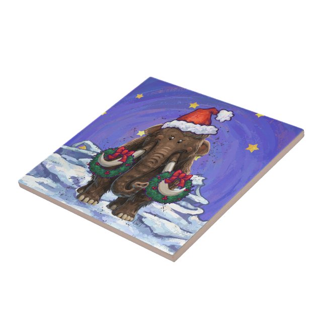 Festive Mastodon  Ceramic Tile (Side)