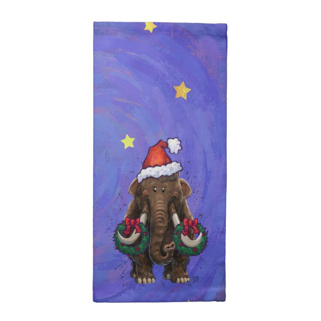 Festive Mastodon  Cloth Napkin (Half Fold)