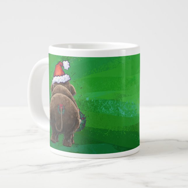 Festive Mastodon on Green Giant Coffee Mug (Front Left)
