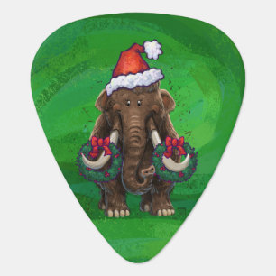 Festive Mastodon on Green Guitar Pick